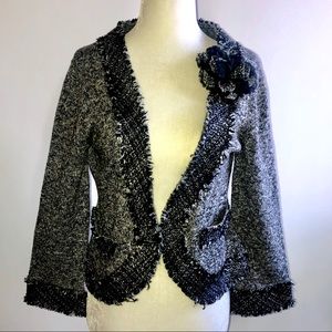 WHBM Grey And Black Sweater With Sparkles.